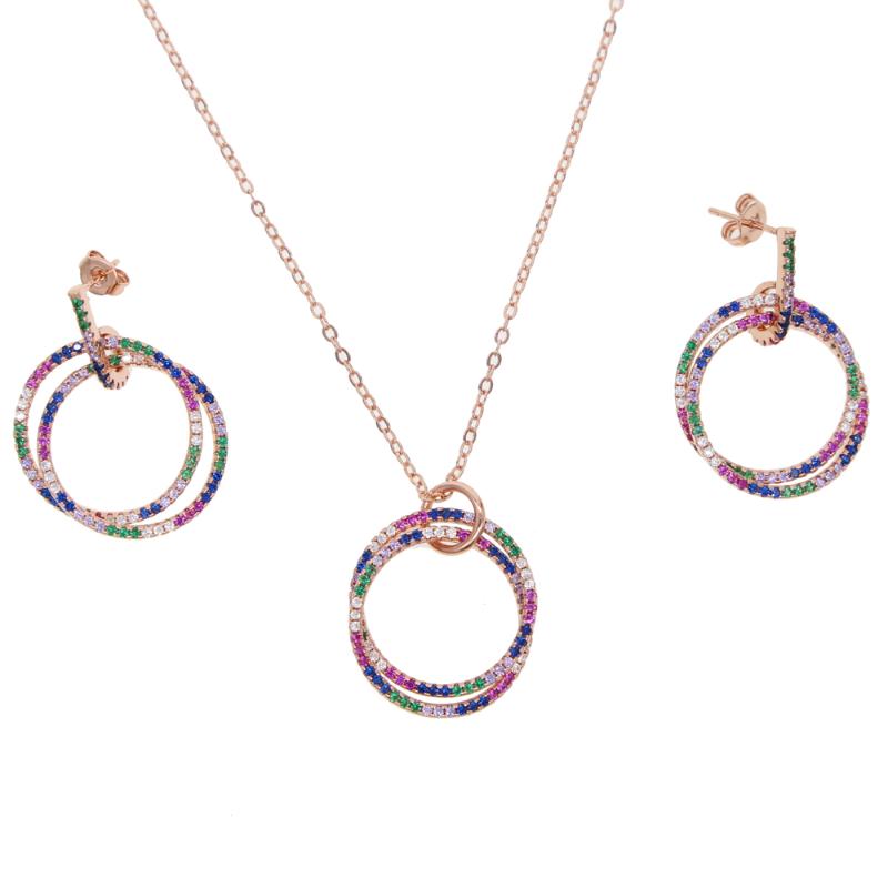 Earrings & Necklace Floating Circle Charm Pendant Jewelry Set Rainbow Multi Color Cz Dangling Earring And Trendy Women Elegance 2021, Silver
Earrings & Necklace Floating Circle Charm Pendant Jewelry Set Rainbow Multi Color Cz Dangling Earring And Trendy Women Elegance 2021, Silver
