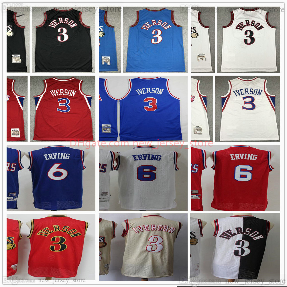 Retro Baskeball 3 Allen Jerseys Iverson 6 Julius Stitched Erving Jersey White Blue Red M&N Vintage Youth Kids Boys Man S-XXL, Black;red
Retro Baskeball 3 Allen Jerseys Iverson 6 Julius Stitched Erving Jersey White Blue Red M&N Vintage Youth Kids Boys Man S-XXL, Black;red