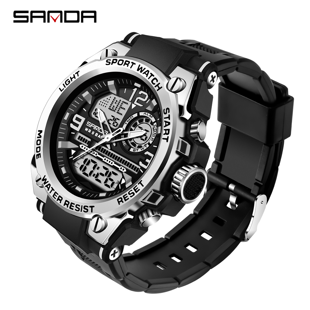 SANDA 2021 Top Brand Mens Watches 5ATM Waterproof Sport Military Wristwatch Quartz Watch for Men Clock Relogio Masculino 6024g, Black
SANDA 2021 Top Brand Mens Watches 5ATM Waterproof Sport Military Wristwatch Quartz Watch for Men Clock Relogio Masculino 6024g, Black
