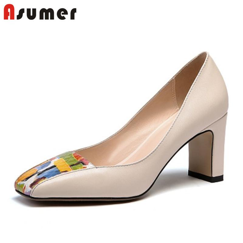 Dress Shoes ASUMER 2021 Arrive Women Pumps Genuine Leather Mixed Colors Square Toe Spring Summer Single Ladies High Heels, Black
Dress Shoes ASUMER 2021 Arrive Women Pumps Genuine Leather Mixed Colors Square Toe Spring Summer Single Ladies High Heels, Black