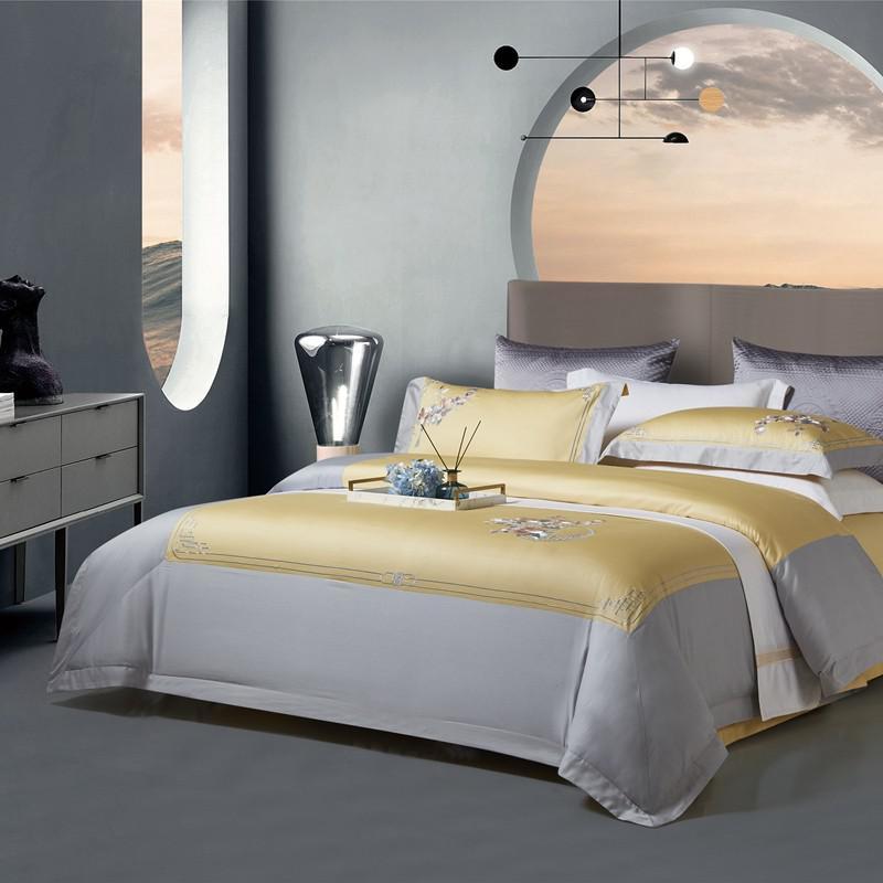 Pink Gray Patchwork Duvet Cover Queen King Bedding Set 1000TC Egyptian Cotton Silky Soft Comforter Bed Sheet 2 Pillowshams Sets