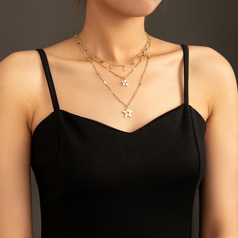 Chokers Wholesale Arrival Accessories Vintage Five-Pointed Star Pendant Tassel Multi-Layer Twin Necklace Fresh Golding
Chokers Wholesale Arrival Accessories Vintage Five-Pointed Star Pendant Tassel Multi-Layer Twin Necklace Fresh Golding