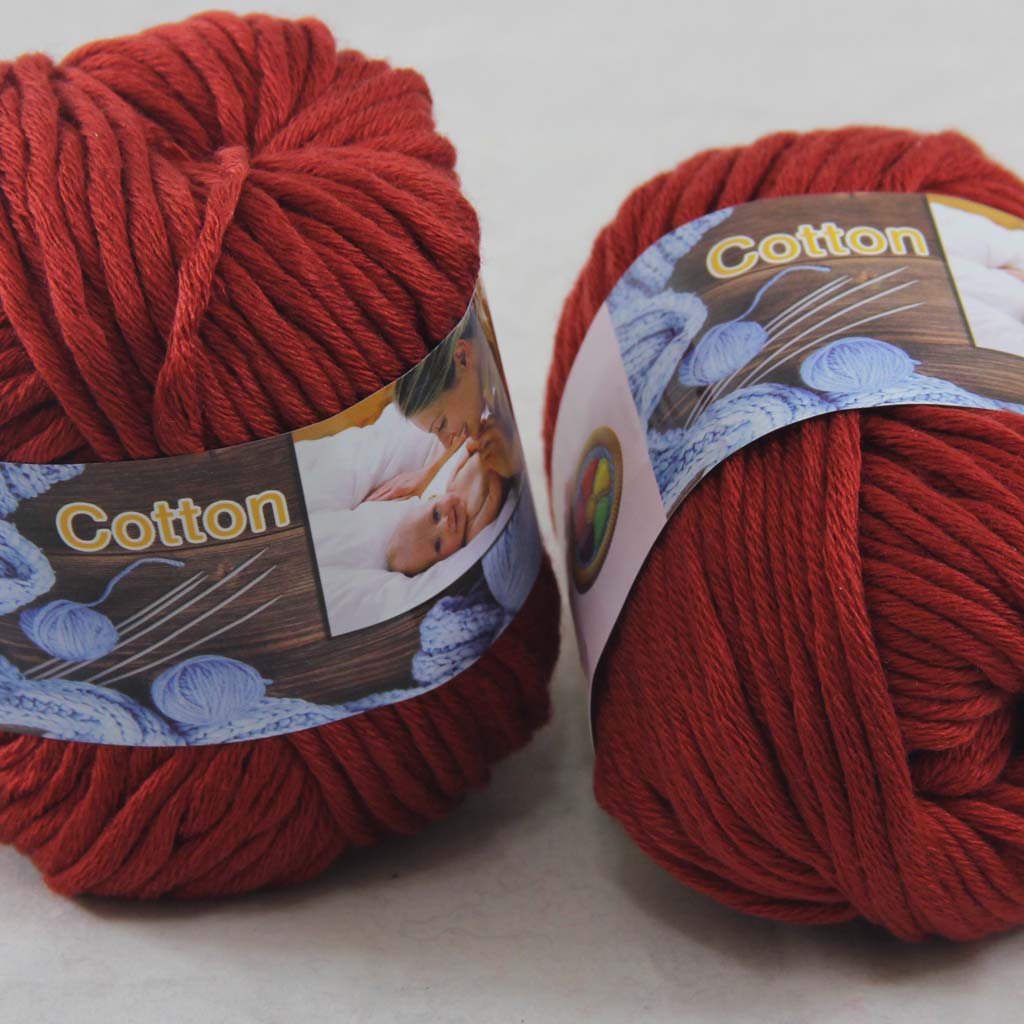 

Sale LOT 2 BallsX50g Special Thick Worsted 100% Cotton Yarn hand Knitting 42218 Poppy Red, Multi-colored