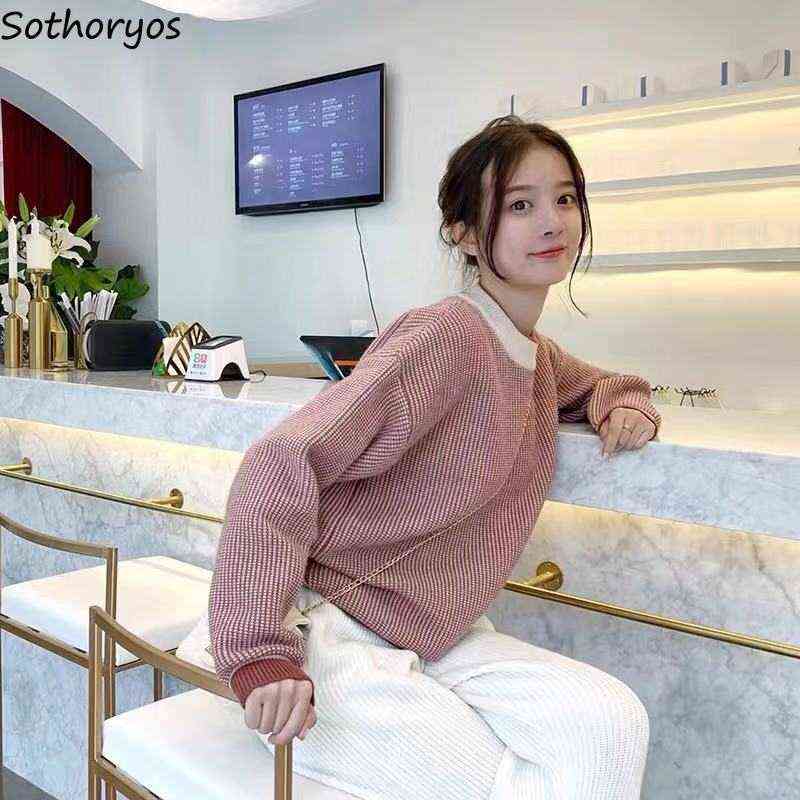 Pullovers Women Preppy O-neck Jumpers Plaid Patchwork Student Sweet Soft Knitted Clothes Female Loose Leisure All-match Sweater Y1110, Navy
Pullovers Women Preppy O-neck Jumpers Plaid Patchwork Student Sweet Soft Knitted Clothes Female Loose Leisure All-match Sweater Y1110, Navy