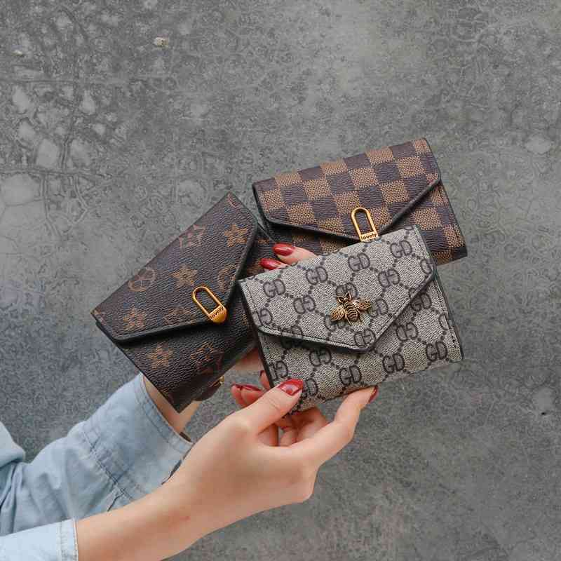 Trifold Checkered Ladi Pu Purs Famous Brands Luxury Digner Card Women Leather Wallet
Trifold Checkered Ladi Pu Purs Famous Brands Luxury Digner Card Women Leather Wallet