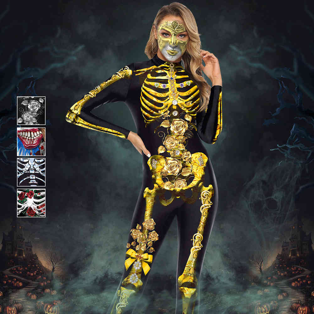 Theme Costumes For Women Horror Zombie Female Sexy Skeleton Costume Halloween Clothes Jumpsuit Bodycon S-XL, 4#
Theme Costumes For Women Horror Zombie Female Sexy Skeleton Costume Halloween Clothes Jumpsuit Bodycon S-XL, 4#