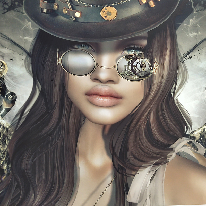 Canvas Painting Steampunk Angels With Glasses Sexy Women Girl Portrait Posters And Prints Wall Pictures For Living Room Decor