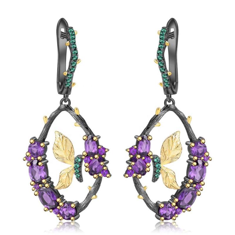 Dangle & Chandelier Butterfly Earrings 925 Silver Inlaid With Natural Amethyst Gemstone Jewelry
Dangle & Chandelier Butterfly Earrings 925 Silver Inlaid With Natural Amethyst Gemstone Jewelry