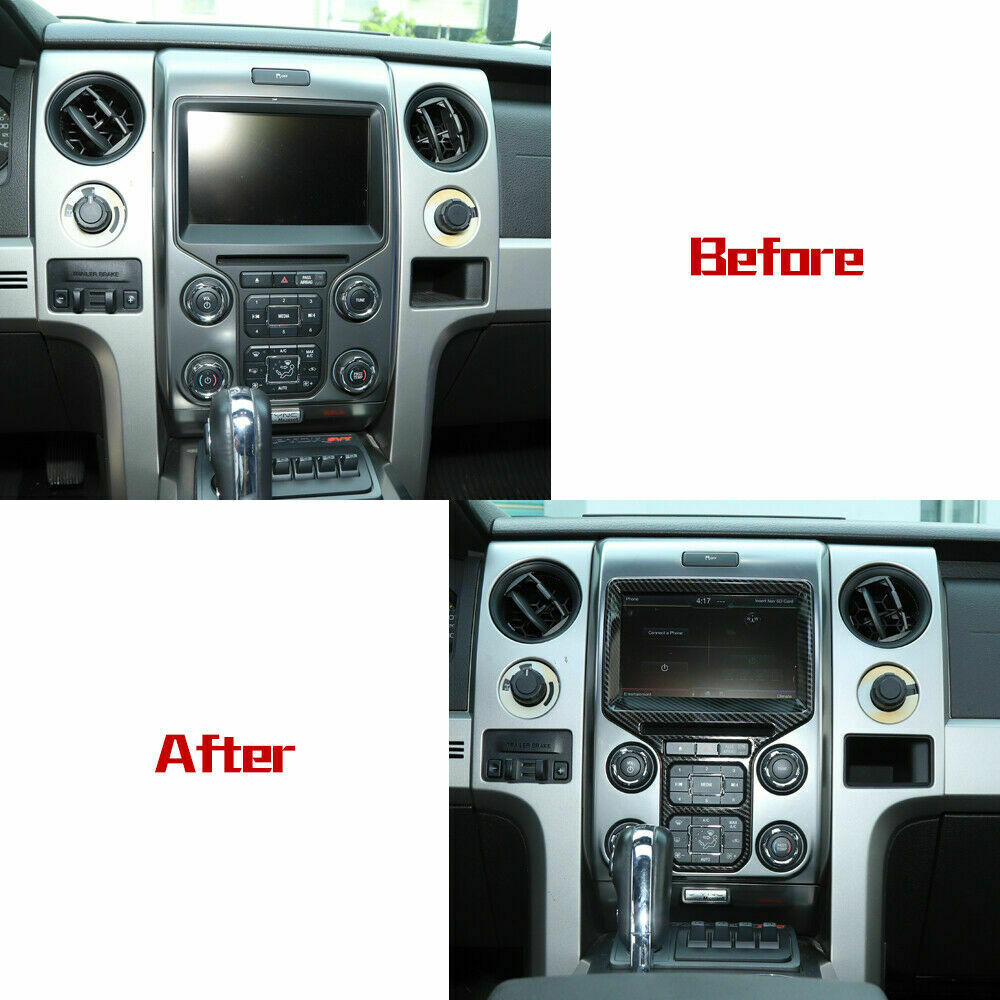 Carbon Fiber Central Control Panel Dashboard Trim For Ford F150 Raptor 2009-2014 ABS