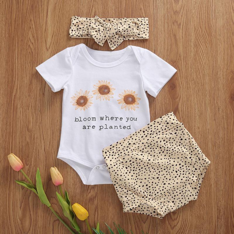 Clothing Sets Baby & Children's 0-18M Born Infant Girls Boys Clothes Sunflowers Letter White Romper Tops+Leopard Shorts+Headband, As pic
Clothing Sets Baby & Children's 0-18M Born Infant Girls Boys Clothes Sunflowers Letter White Romper Tops+Leopard Shorts+Headband, As pic