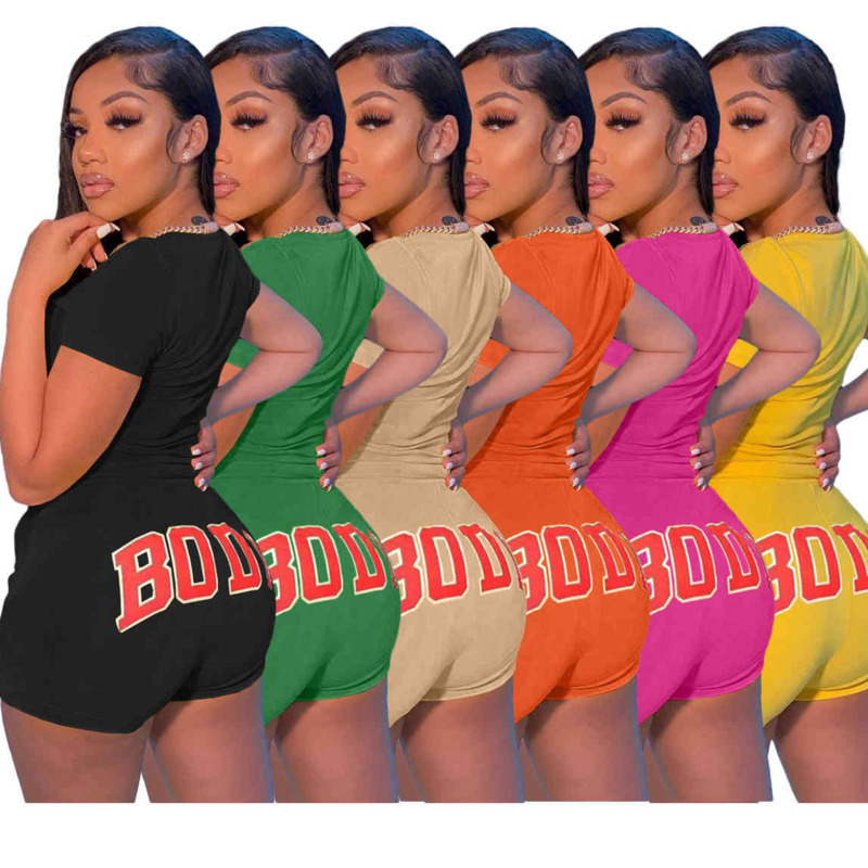 Women Tracksuits Designer Round Neck Leisure Sports Body Print Two Piece Pants Sets Slim Fashion Short Sleeve Shorts Sportswear Yoga Outfits, Yellow
Women Tracksuits Designer Round Neck Leisure Sports Body Print Two Piece Pants Sets Slim Fashion Short Sleeve Shorts Sportswear Yoga Outfits, Yellow