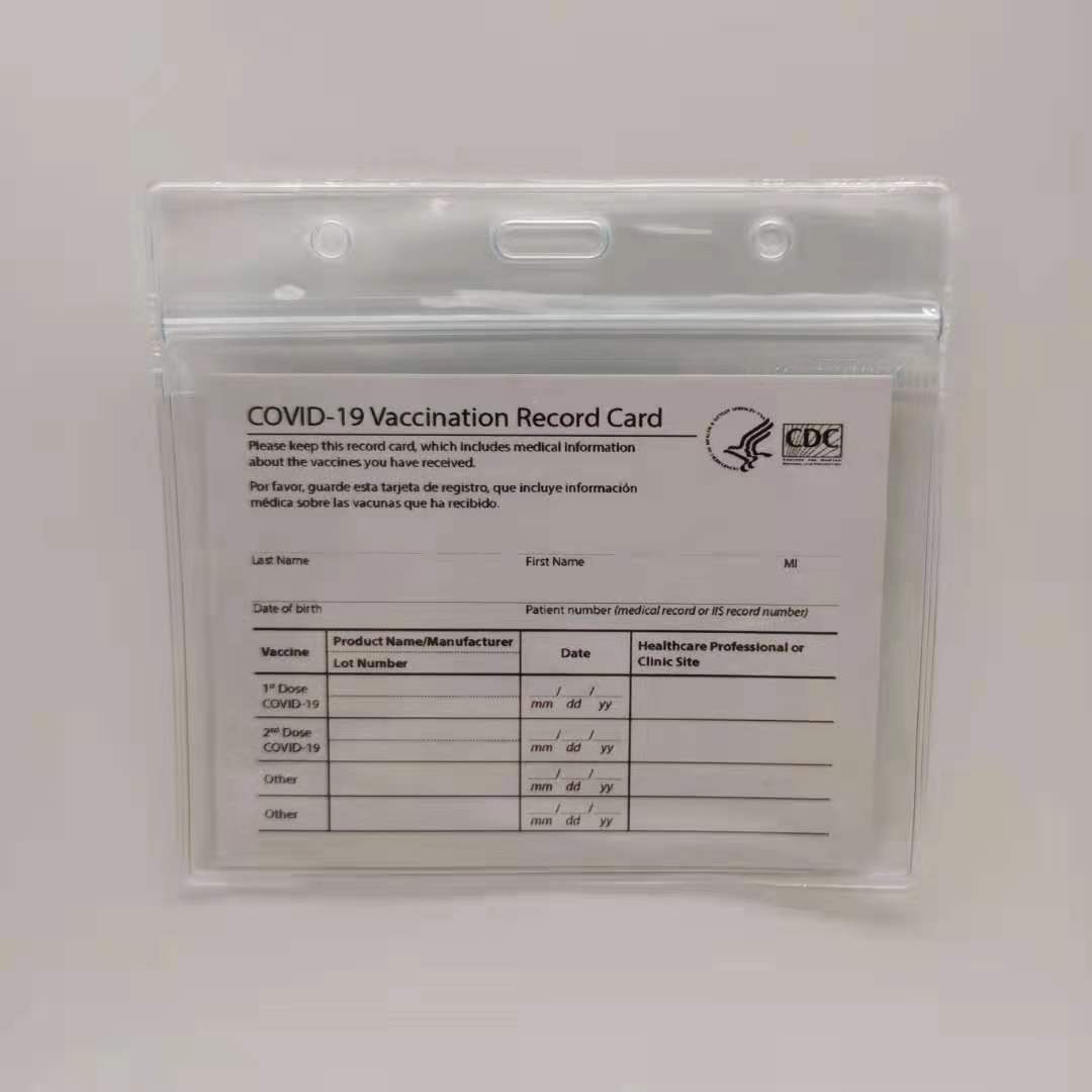 DHL Delivery Small Quantity Vaccination Card, Immunization Record File Transparent Storage Bag Waterproof Reusable CDC Protector PVC Sleeve
DHL Delivery Small Quantity Vaccination Card, Immunization Record File Transparent Storage Bag Waterproof Reusable CDC Protector PVC Sleeve