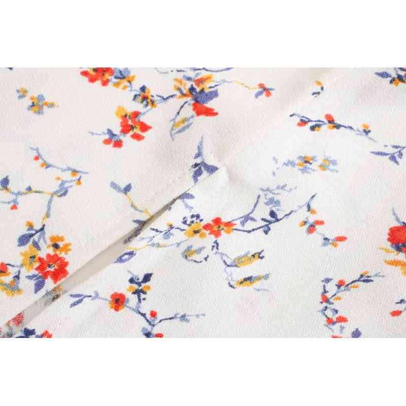 Spring Vintage France Style Floral Print Elastic Ruched Body Women Dress Sexy Long Sleeve Hem Slit Midi Dresses Holiday 210429