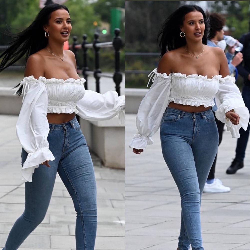 NewAsia Sexy Off Shoulder Women Blouses White Ruffles Long Sleeve Summer Tops Sweet Chic Lace Up Plus Size Short Blusa New 210413