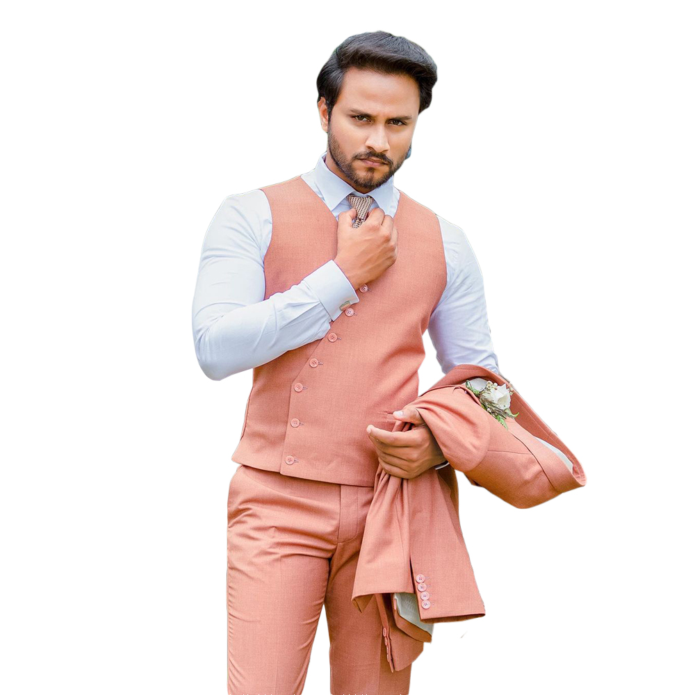 Handsome Wedding Suits Three-Pieces Jacket Vest And Pants Tuxedo Shawl Lapel Slim Formal Party Dance Suit Custom