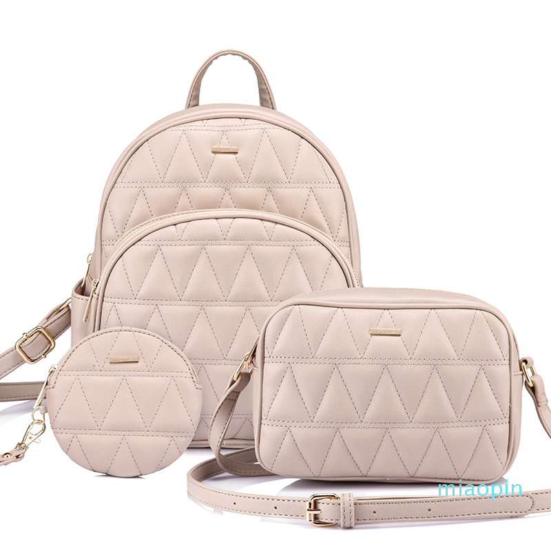 Backpack women PU leather schoolbag for girl teenager backpack female shoulder crossbody bag purse for coins bag set, Beige
Backpack women PU leather schoolbag for girl teenager backpack female shoulder crossbody bag purse for coins bag set, Beige