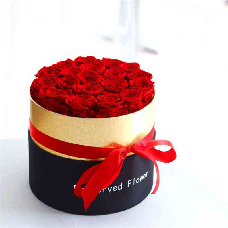 Eternal Rose in Box Preserved Real Rose Flowers With Box Set The Best Mother's Day Gift Romantic Valentines Day Y1216