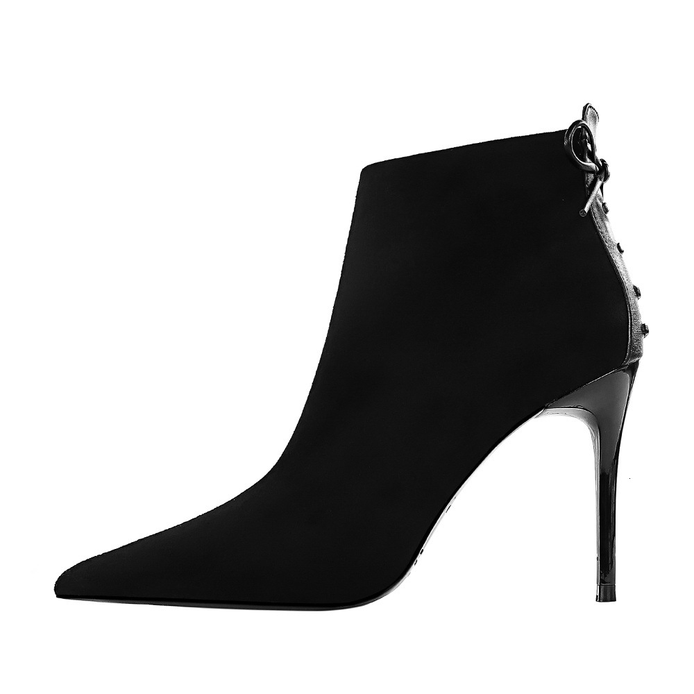boots flock women pointed toe thin heels high heel shoes winter side zippper ankle ladies 3hp1, Black
boots flock women pointed toe thin heels high heel shoes winter side zippper ankle ladies 3hp1, Black