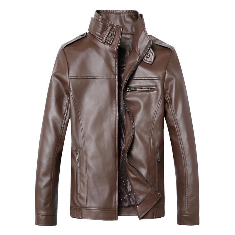 Men's Jackets Winter Jacket Men Leather Clothing Male Business Casual Coats Zipper Stand Collar Overcoat, Brown
Men's Jackets Winter Jacket Men Leather Clothing Male Business Casual Coats Zipper Stand Collar Overcoat, Brown