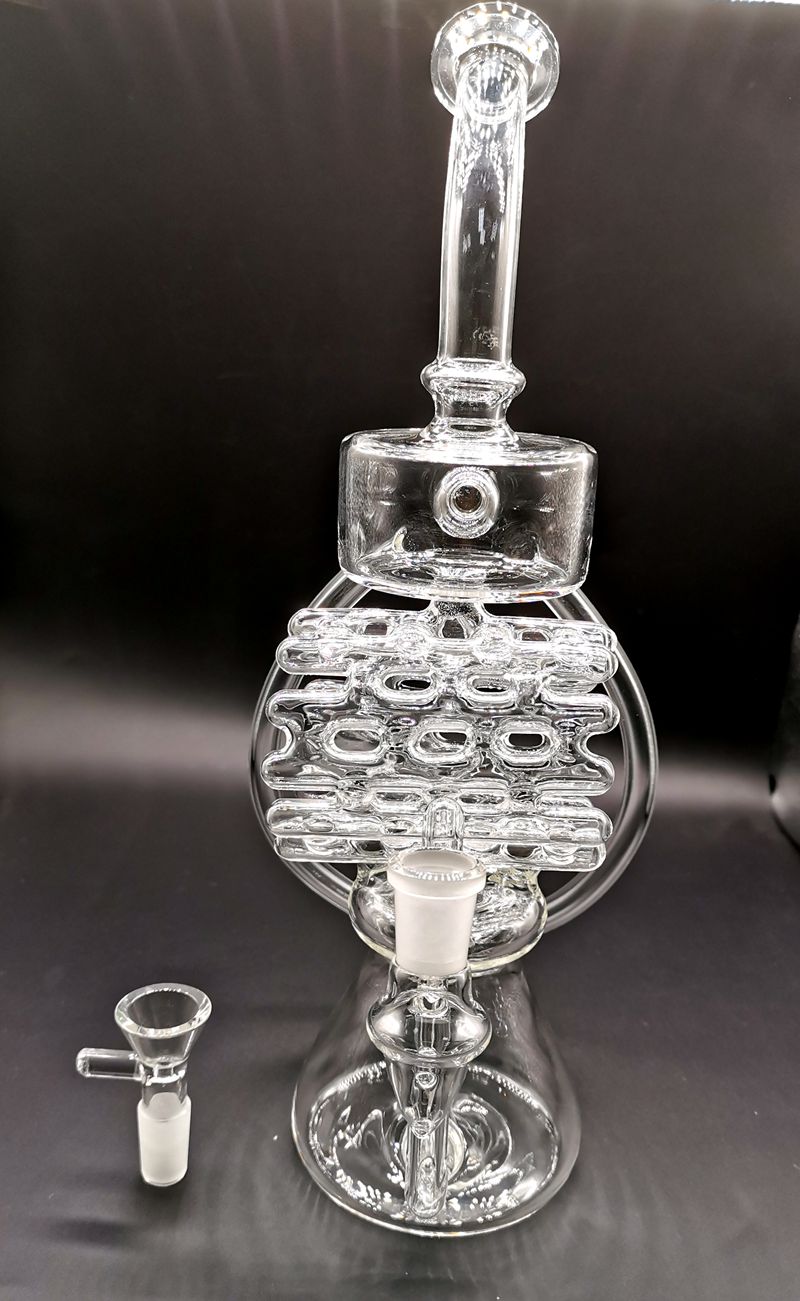Compare with similar Items Super Vortex Glass Bong Dab Rig Hookahs Tornado Cyclone Recycler Rigs 12 Recyclers Tube Water Pipe 14mm Joint Bongs Heady Bowl