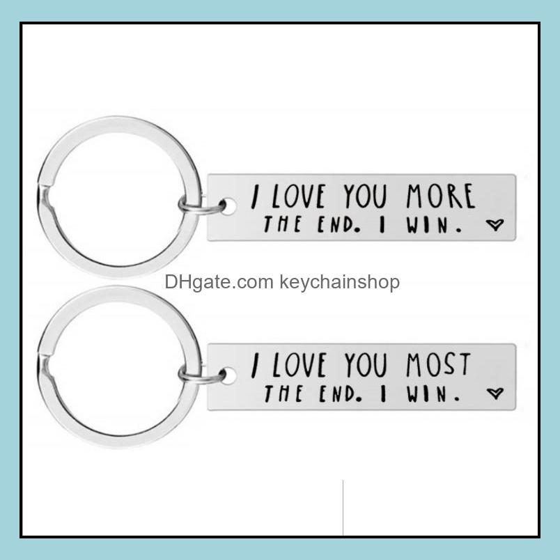 Keychains Fashion Aessories I Love You Most More The End Creative Keyrings Win Couples Keychain Stainless Steel Key Holders Party Favor Drop
Keychains Fashion Aessories I Love You Most More The End Creative Keyrings Win Couples Keychain Stainless Steel Key Holders Party Favor Drop