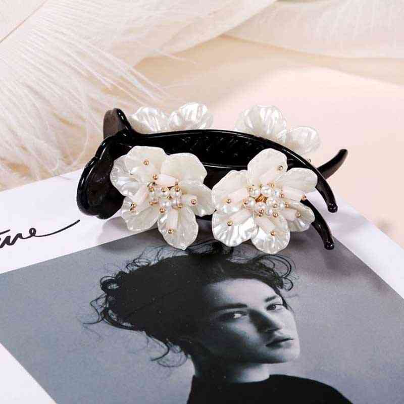 Hair Accessories Jewelry Ball Head Grab Clip Large Flower Horsetail Buckle pin Back of Korean Elegant Temperament dress Woman