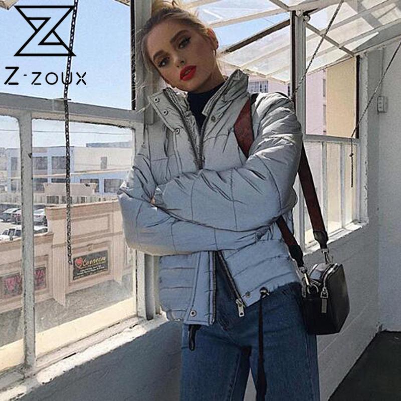 Women Parkas Cotton Padded s Coats Winter Thickened s Jackets Reflective Luminous Short Parka Tops 210513