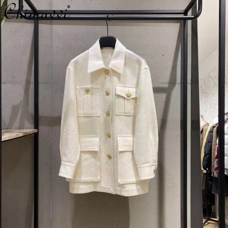 Women' Jackets Women Spring Simple Single-Breasted Mid-Length White Coat Lady Fashion Long Sleeve Buttons Apricot Jacket Top High Street
Women' Jackets Women Spring Simple Single-Breasted Mid-Length White Coat Lady Fashion Long Sleeve Buttons Apricot Jacket Top High Street