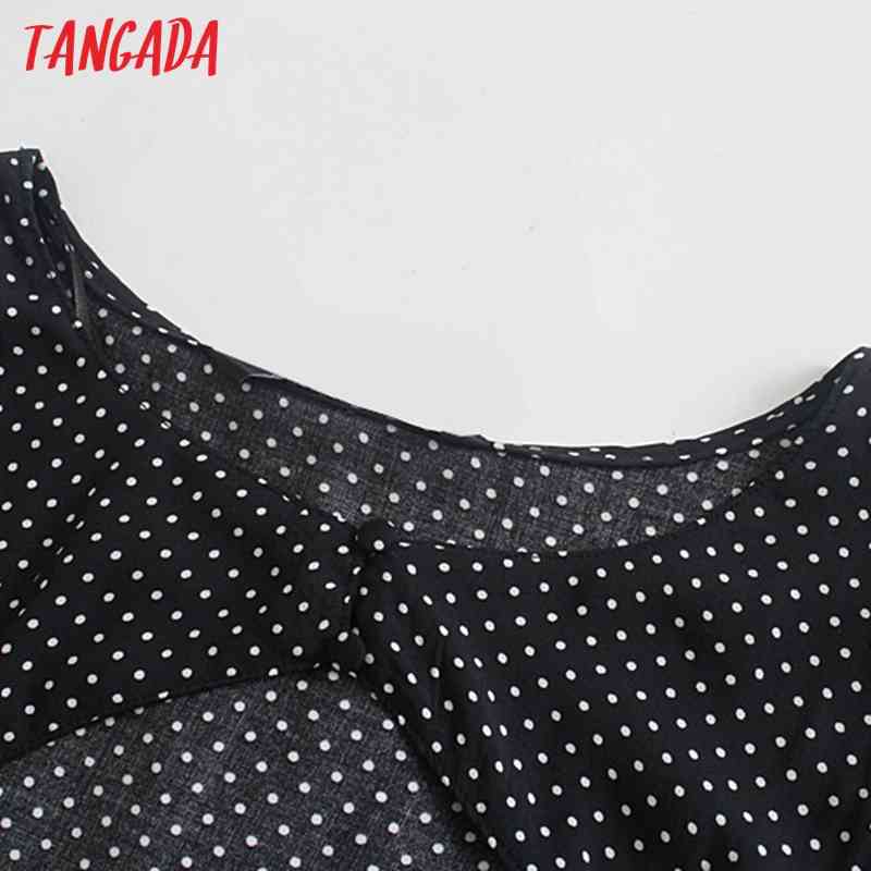 Fashion Women Dots Print Summer Shortsleeve High Street Ladies Midi Dress 4N23 210416