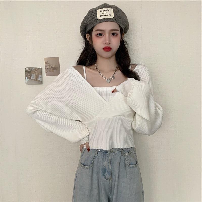 Women's Sweaters Fake Two Sweater Women 2022 Spring Autumn V-Neck Full Sexy Knitted Korean Short Chic Wild Fashion Pullovers, White;black
Women's Sweaters Fake Two Sweater Women 2022 Spring Autumn V-Neck Full Sexy Knitted Korean Short Chic Wild Fashion Pullovers, White;black