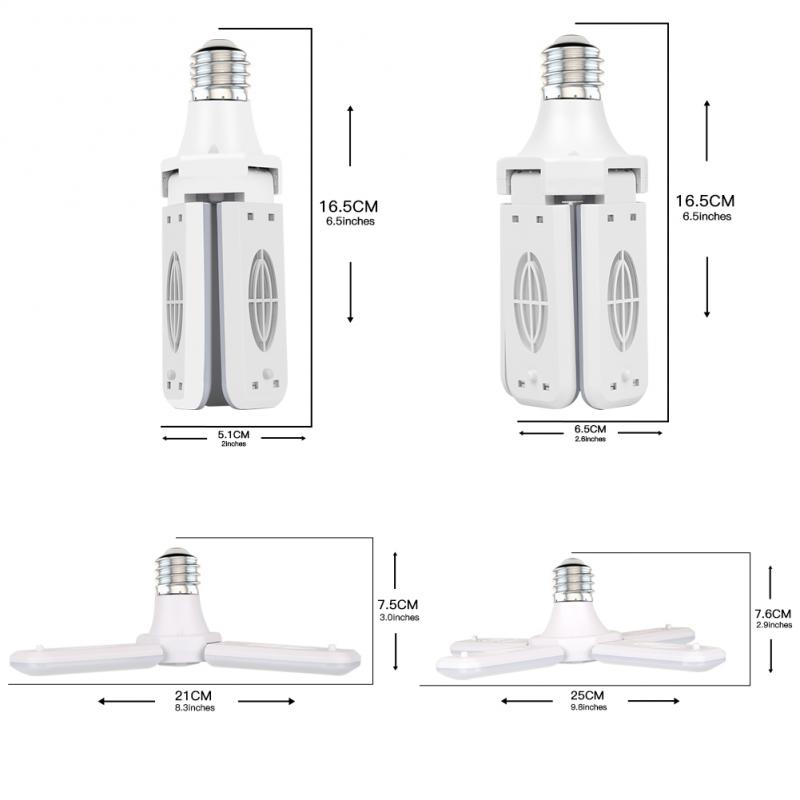 Smart Home Control Bright Garage Light White Light Adjustable Panels Led Lamp E27 Ceiling Folding Fan Install Living Room High Quality