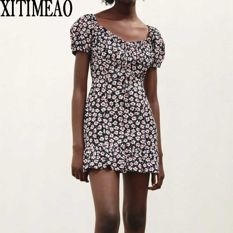 Za Women Retro Floral Print Dress Square Neck Short Sleeve Slim Party Female A Line Mini Dess Xitimao 210604, Black
Za Women Retro Floral Print Dress Square Neck Short Sleeve Slim Party Female A Line Mini Dess Xitimao 210604, Black