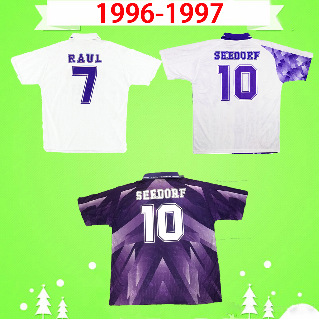 1996 1997 RETRO soccer jerseys vintage REAL MADRID 96 97 football shirts classic home away third RAUL SEEDORF ROBERTO CARLOS REDONDO MIJATOVIC HIERRO SUKER, Kids kit 20/21 
1996 1997 RETRO soccer jerseys vintage REAL MADRID 96 97 football shirts classic home away third RAUL SEEDORF ROBERTO CARLOS REDONDO MIJATOVIC HIERRO SUKER, Kids kit 20/21