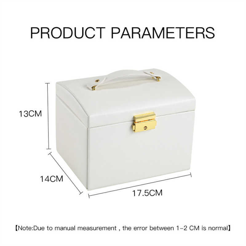 Large Jewelry Box Organizer PU Leather Drawer Jewellery Boxes Velvet Earring Ring Necklace Jewelry Storage Case Casket 211012