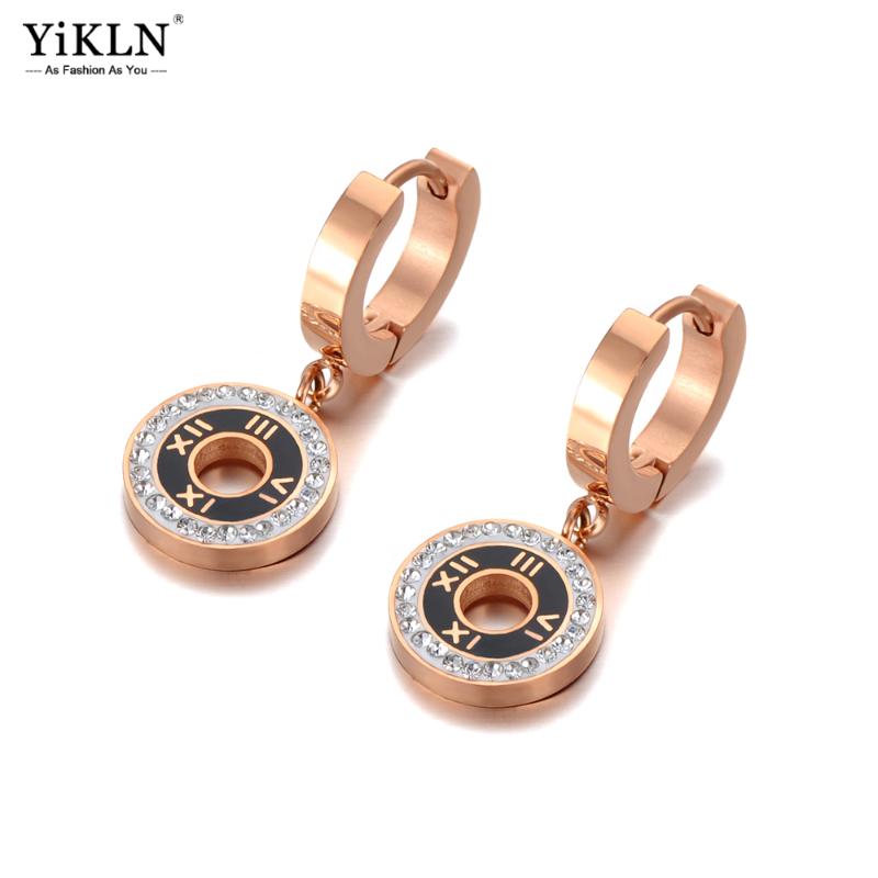 Hoop & Huggie YiKLN Trendy Titanium Stainless Steel Shell Acrylic Roman Numeral Wedding Earrings For Women Rhinestone YE20099, Golden;silver
Hoop & Huggie YiKLN Trendy Titanium Stainless Steel Shell Acrylic Roman Numeral Wedding Earrings For Women Rhinestone YE20099, Golden;silver