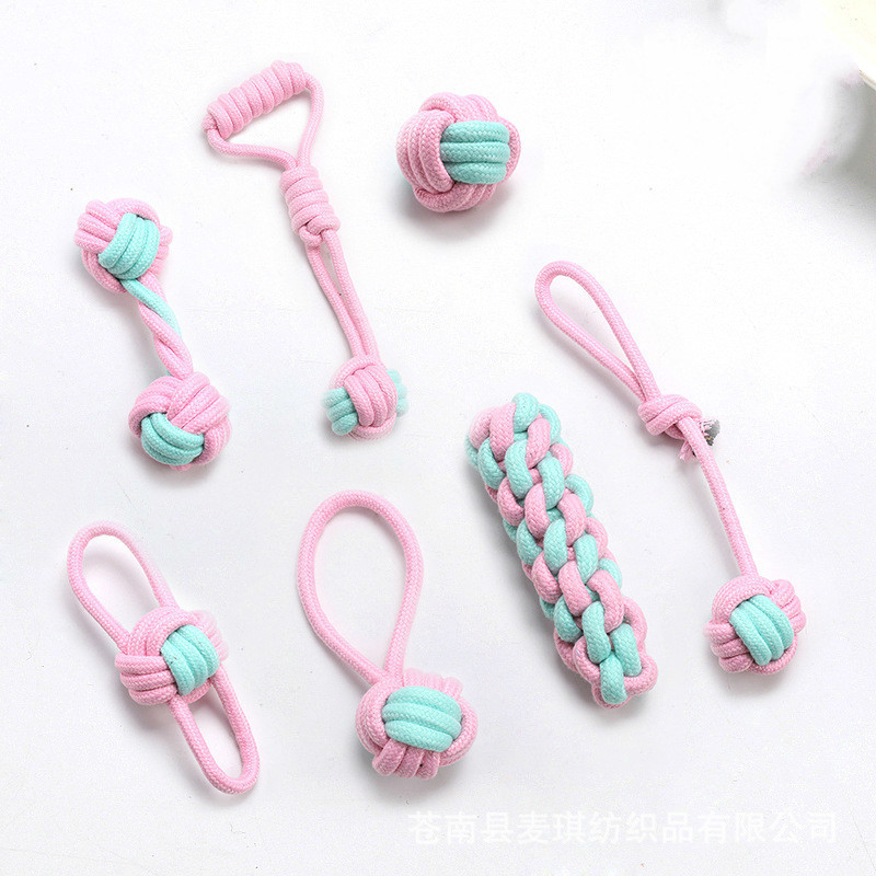 7 PCS/Set Dog Toys Ball Toothbrush Interactive Dog Puppy Pet Toys Durable Dogs Chew Toy Cleaning Teeth Funny Bite-Resistant