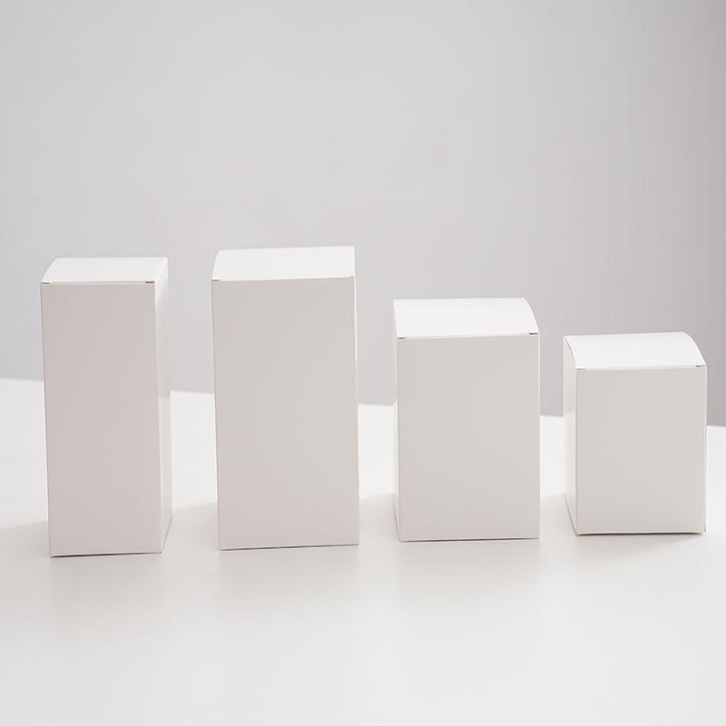 Gift Wrap 50pcs/General Purpose White Small Box Packaging 350g Square Blank Cardboard Spot Cosmetics Color