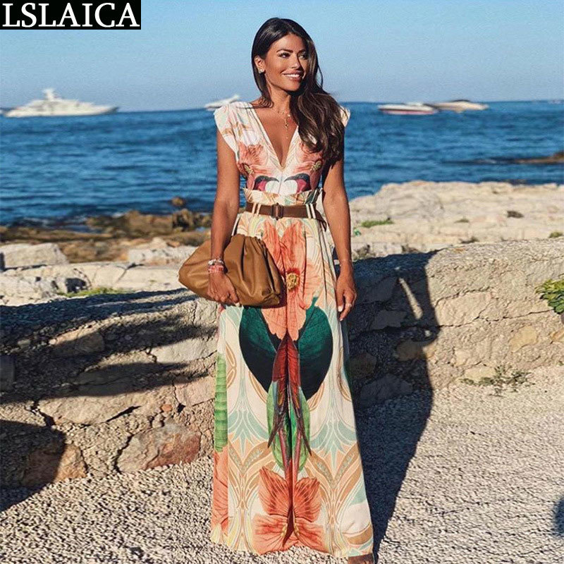 Women Loose Jumpsuit Floral Print Sexy V-Neck Sleeveless High Waist Wide Leg Summer Beach Monos De Verano 210520, Beige
Women Loose Jumpsuit Floral Print Sexy V-Neck Sleeveless High Waist Wide Leg Summer Beach Monos De Verano 210520, Beige
