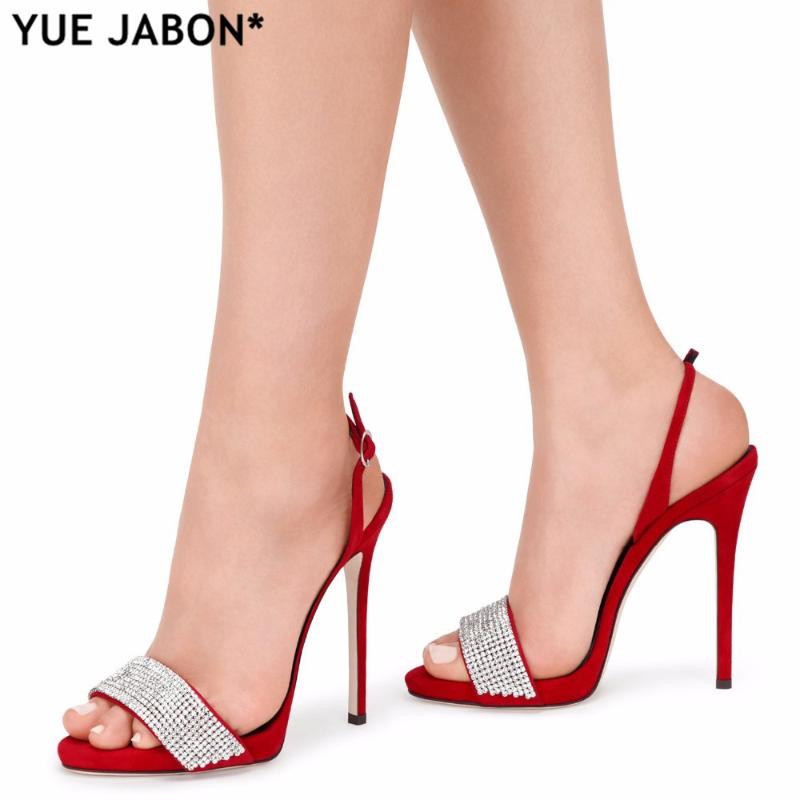 Women Buckle Strap Sandals High Heels Crystal Sexy Rhinestone Thin Suede Open-Toed Ladies Party Wedding Shoes, Black
Women Buckle Strap Sandals High Heels Crystal Sexy Rhinestone Thin Suede Open-Toed Ladies Party Wedding Shoes, Black
