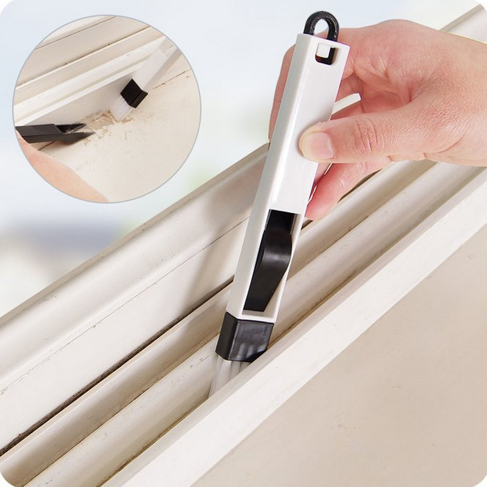 18.5cm multifunctional slot brush window cleaning tool of the computer kitchen brush pp+ nylon wool