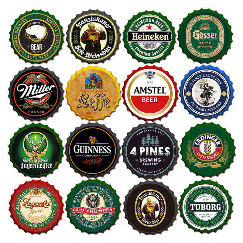 Brand Beer Wine Sign Vintage Round Metal Beer Bottle Cap Tin Sign Iron Crafts Print Painting Bar Pub Garage Man Cave Wall Signs H1110
Brand Beer Wine Sign Vintage Round Metal Beer Bottle Cap Tin Sign Iron Crafts Print Painting Bar Pub Garage Man Cave Wall Signs H1110