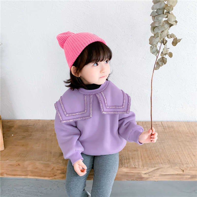 Korean style baby girl lapel double layer sweatshirt Autumn Winter warm children fleece thicken casual tops pullover 210615, Purple
Korean style baby girl lapel double layer sweatshirt Autumn Winter warm children fleece thicken casual tops pullover 210615, Purple