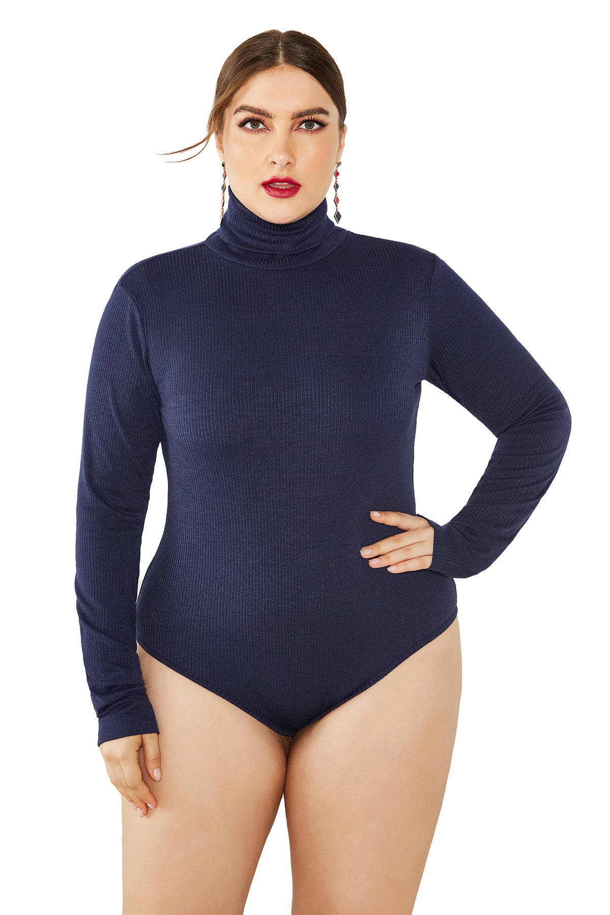 Autumn and winter new product sweater jumpsuit plus size women's long-sleeved high-neck waist slim bottoming shirt, Black
Autumn and winter new product sweater jumpsuit plus size women's long-sleeved high-neck waist slim bottoming shirt, Black