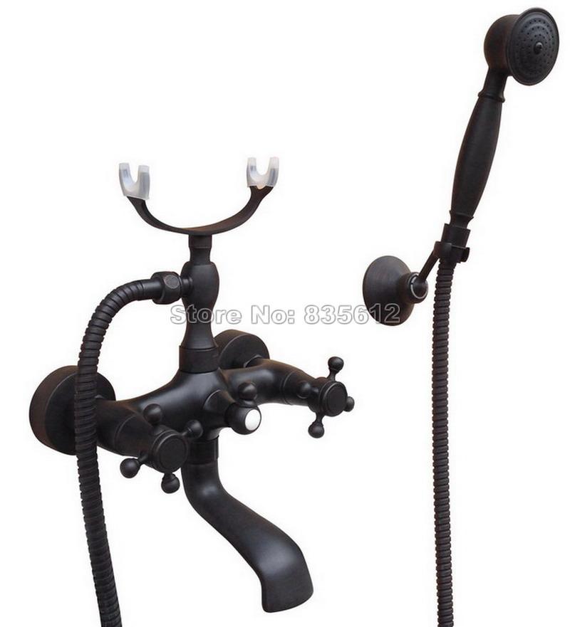 Black Oil Rubbed Bronze Wall Mounted Bathroom Handheld Shower Head Clawfoot Bath Tub Faucet With Dual Handles Mixer Tap Wtf608 Sets
Black Oil Rubbed Bronze Wall Mounted Bathroom Handheld Shower Head Clawfoot Bath Tub Faucet With Dual Handles Mixer Tap Wtf608 Sets