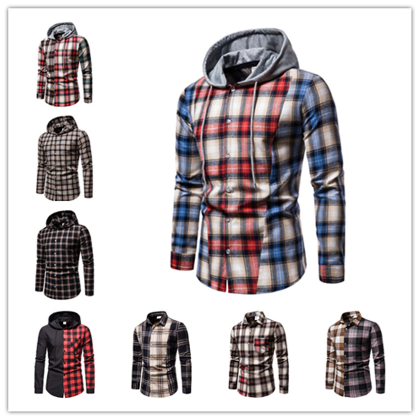 Men' T-Shirts Striped Plaid Hooded Shirts Fashion Splicing Button Up Mens Work Leisure Long Sleeve Slim Fit Cotton Shirt QVQ2, Extra not product
Men' T-Shirts Striped Plaid Hooded Shirts Fashion Splicing Button Up Mens Work Leisure Long Sleeve Slim Fit Cotton Shirt QVQ2, Extra not product