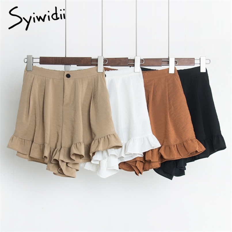 Fashion Ruffles Spliced High Waist Women's Shorts Button Up Zipper Casual Solid Black White Clothing Summer Korean 210607
Fashion Ruffles Spliced High Waist Women's Shorts Button Up Zipper Casual Solid Black White Clothing Summer Korean 210607