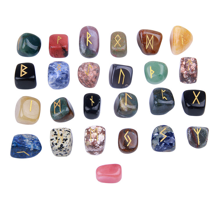 Novelty Items 25pcs of set Natural Jade Rune Stones Tumbled Engraved Lettering Crystal Set for Wicca Crystals Healing Chakra Reiki
Novelty Items 25pcs of set Natural Jade Rune Stones Tumbled Engraved Lettering Crystal Set for Wicca Crystals Healing Chakra Reiki