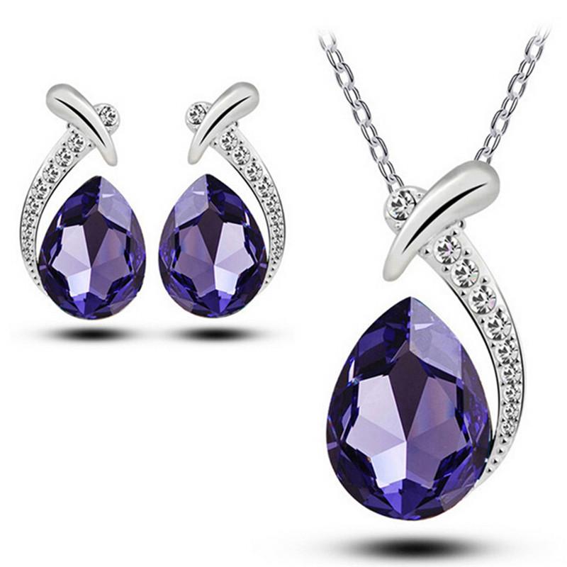 Earrings & Necklace PINKSEE Silver Color Bridal Crystal Jewelry Set Water Drop Rhinestone Pendant Women Accessory, As pic
Earrings & Necklace PINKSEE Silver Color Bridal Crystal Jewelry Set Water Drop Rhinestone Pendant Women Accessory, As pic