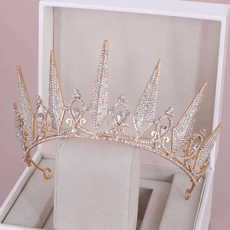Black/Gold/Silver Color Bridal Wedding Tiaras and Crowns Headbands for Women Princess Diadem Hair Accessories 210707