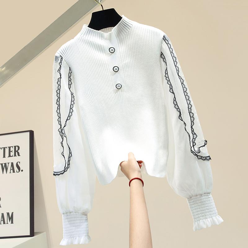 Women's Sweaters 2021 Autumn Mesh Lace Horn Long-Sleeve Knitwear Fashion Pullover Elegant Sweater For Women White Knitting Shirt Female, Black
Women's Sweaters 2021 Autumn Mesh Lace Horn Long-Sleeve Knitwear Fashion Pullover Elegant Sweater For Women White Knitting Shirt Female, Black